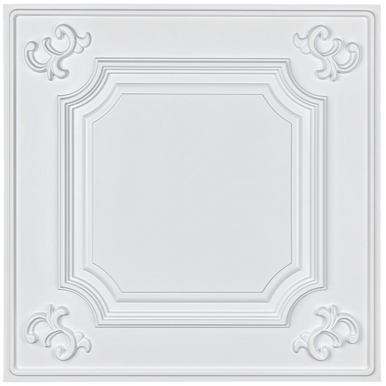 A10908WT12 - Art3d Drop Ceiling Tiles 24''x24'' in White (12-pack, 48 Sq.ft), Wainscoting panels Glue Up