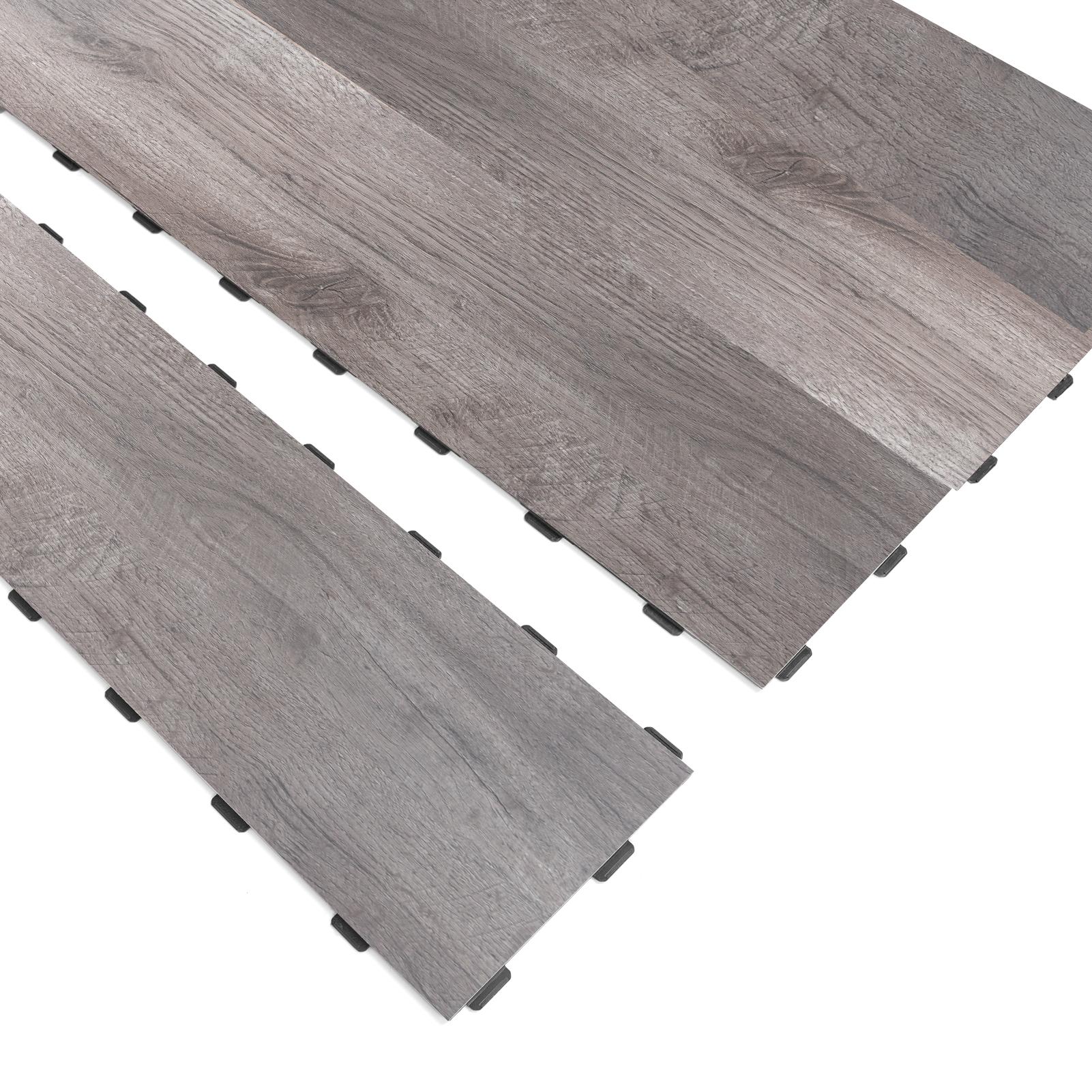 A43404NA18-Art3d 36'' x 6'' Interlocking Luxury Vinyl Flooring Tile, Wood Floor Plank for Kitchen Bathroom - WaterProof, Anti-PiP,OPo Frost MaPle