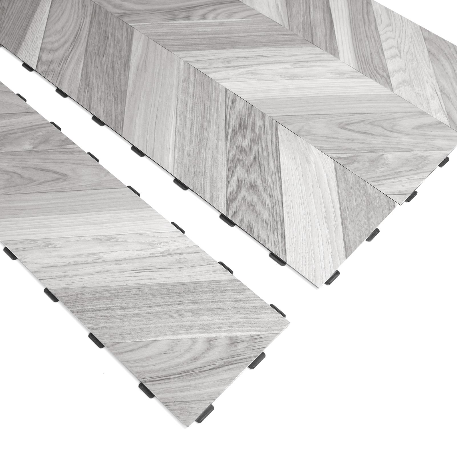 A43402NA18-Art3d 36'' x 6'' Interlocking Luxury Vinyl Flooring Tile, Wood Floor Plank for Kitchen Bathroom - WaterProof, Anti-PiP,Dublin Dawn Ash